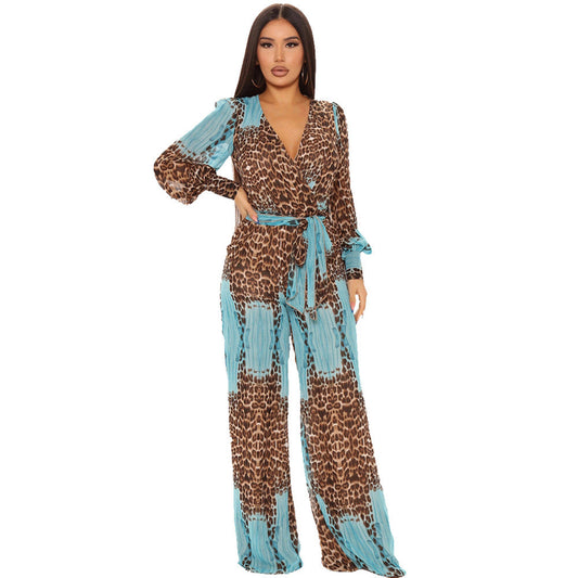 Stephanie – Longue Combinaison en Chiffon avec Imprimé Numérique