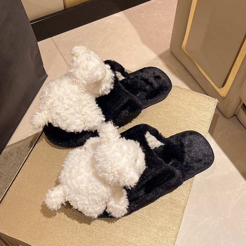 Donna – Pantoufles Chiot en Coton pour Femmes