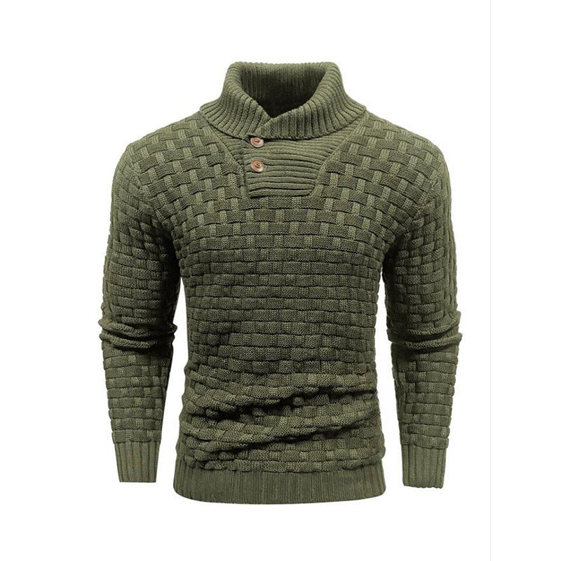 Ian – Slim Fit Herren Rollkragenpullover mit Knopfdesign