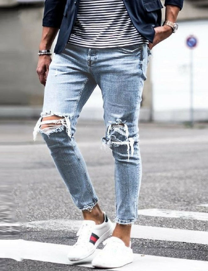 Mitchell – Jeans Skinny Déchirés pour Hommes Style Streetwear