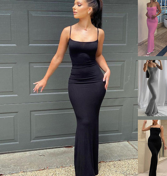 Sharon – Robe Longue Étroite Sans Bretelles Sexy pour Femmes