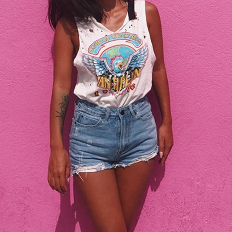 Tracy – Shorts en Jean Rétro pour Femmes avec Déchirures