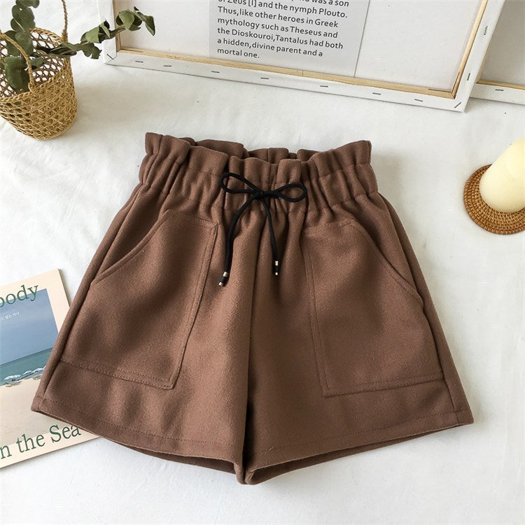 Adele – Shorts à Jambes Larges Taille Haute