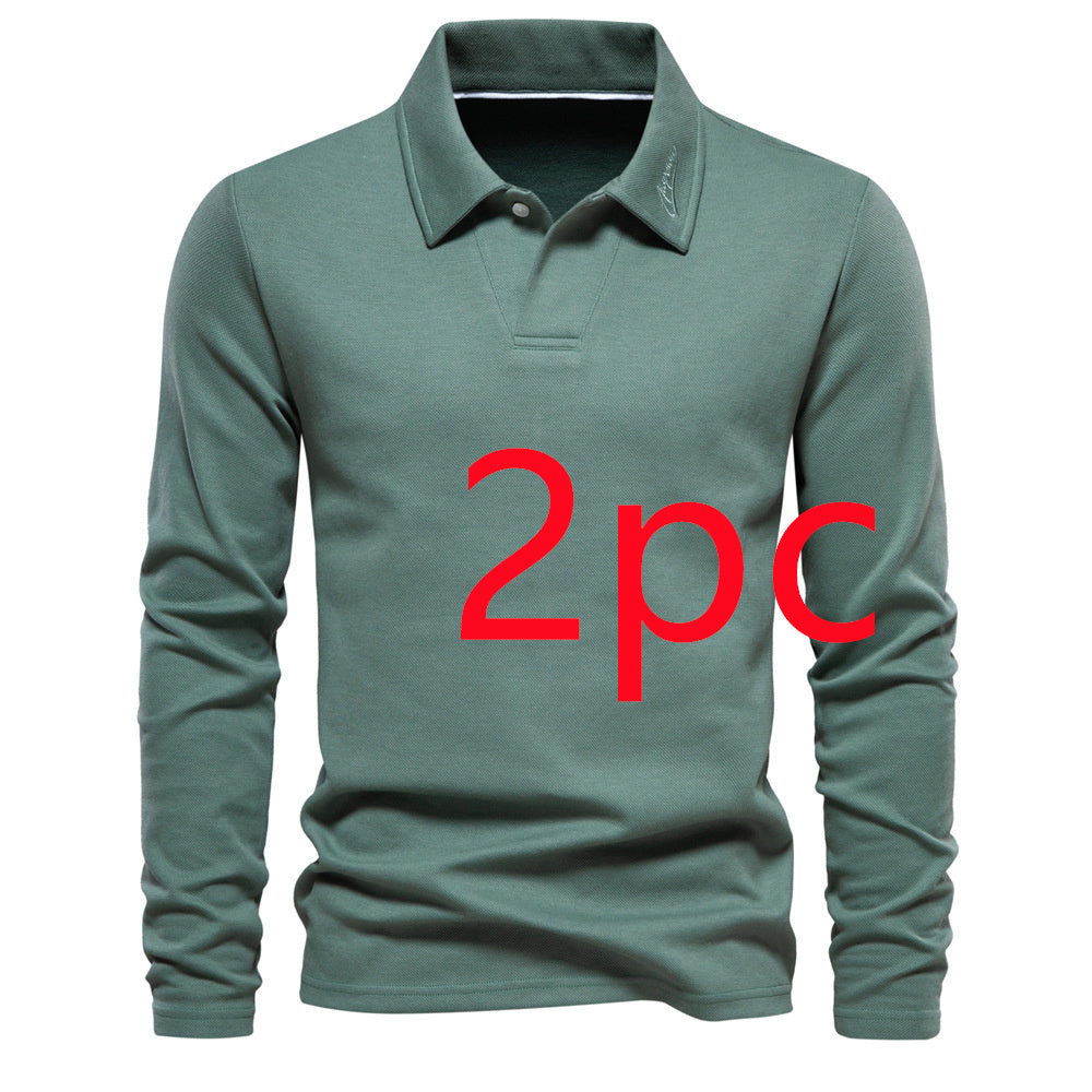 Garry – Polo à Manches Longues pour Hommes en Design Uni