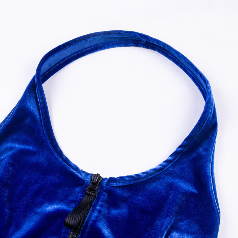 Sarah – Jumpsuit Décontracté en Velours Doré