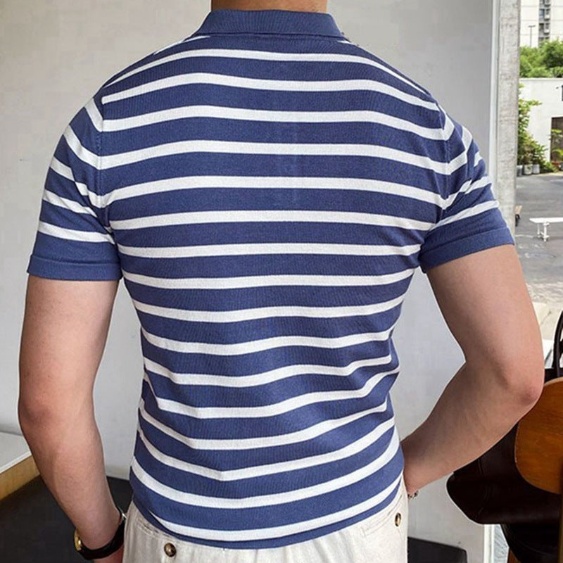 Wesley – Polo à Rayures Business pour Homme