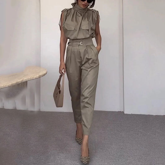 Nicole – Blouse modelante pour épaules et taille avec ceinture