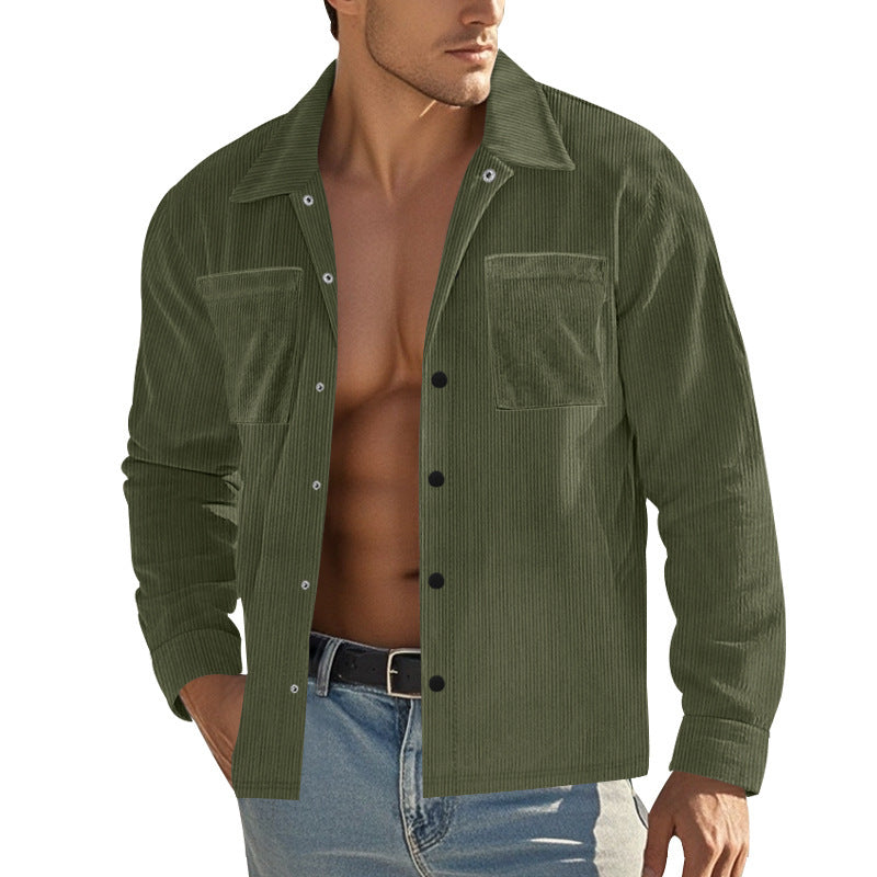 Jack – Chemise longue en velours côtelé épais pour homme