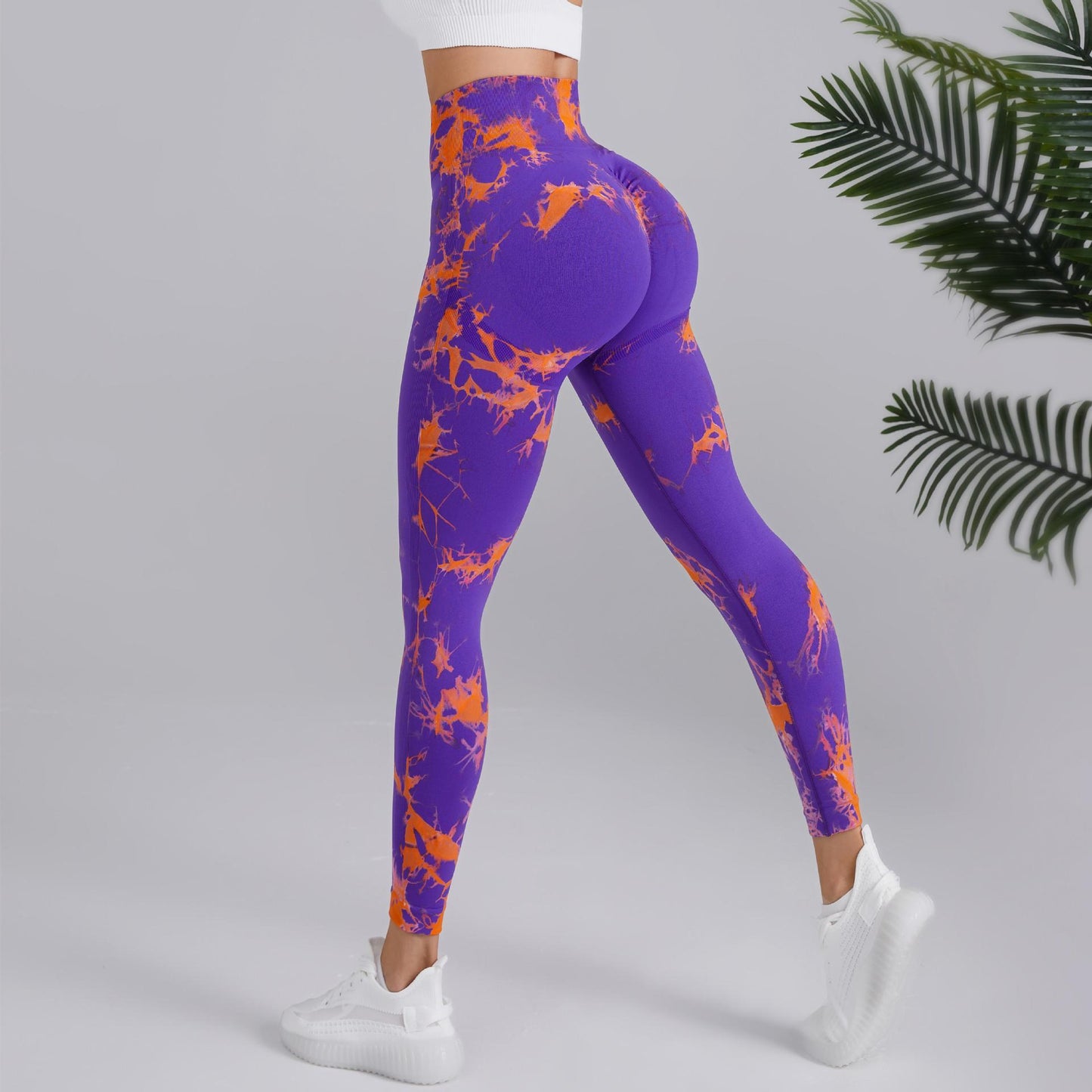 Sophie – Pantalon de yoga taille haute sans couture à motif tie-dye pour femmes