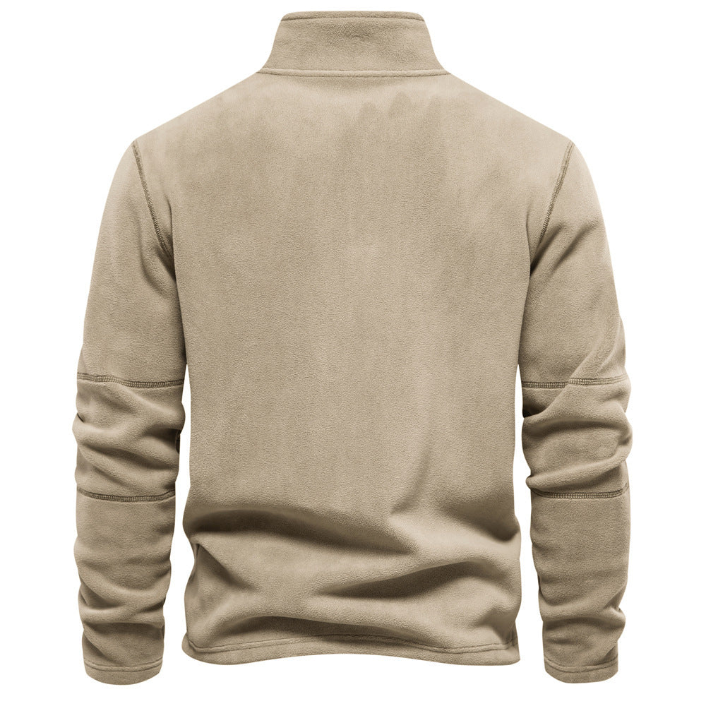 Edward – Stehkragen Zip Sweatshirt mit Fleece, lässiger Pullover