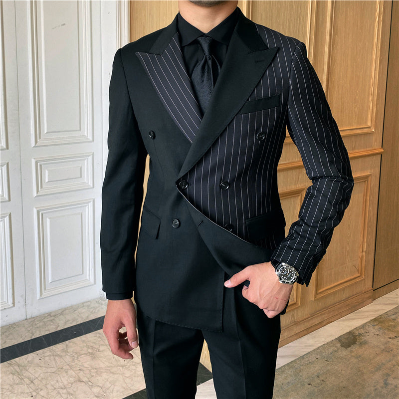 Kenny – Costume Croisé à Rayures pour Homme