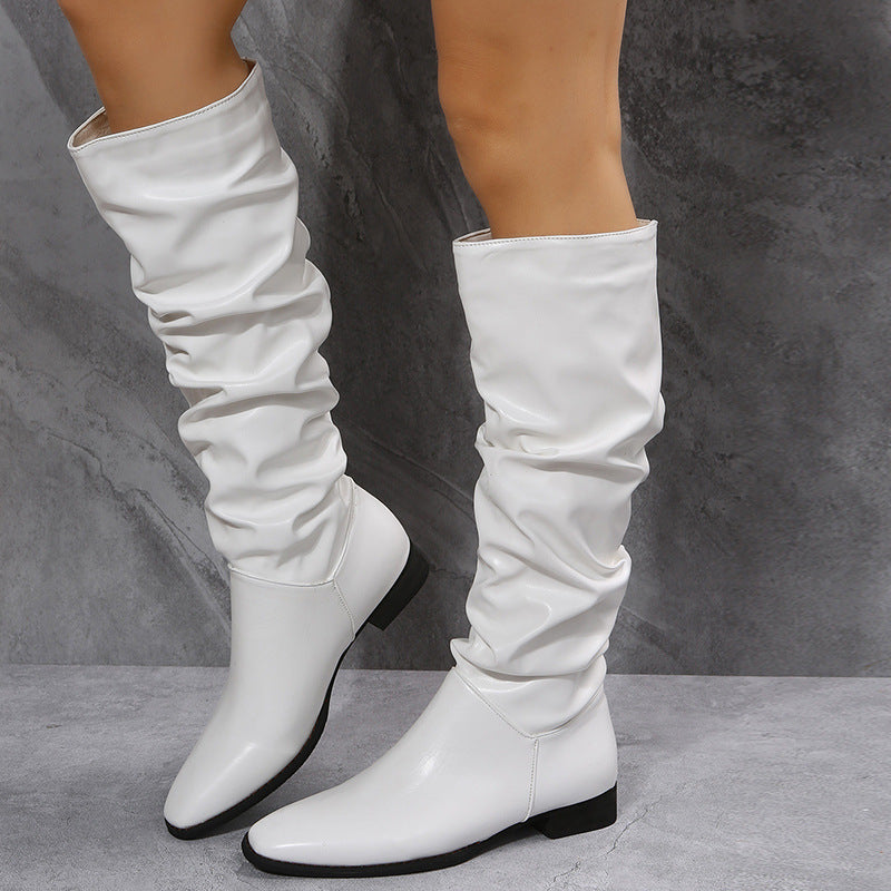 Juliet – Bottes Cowboy Blanches avec Bout Pointu