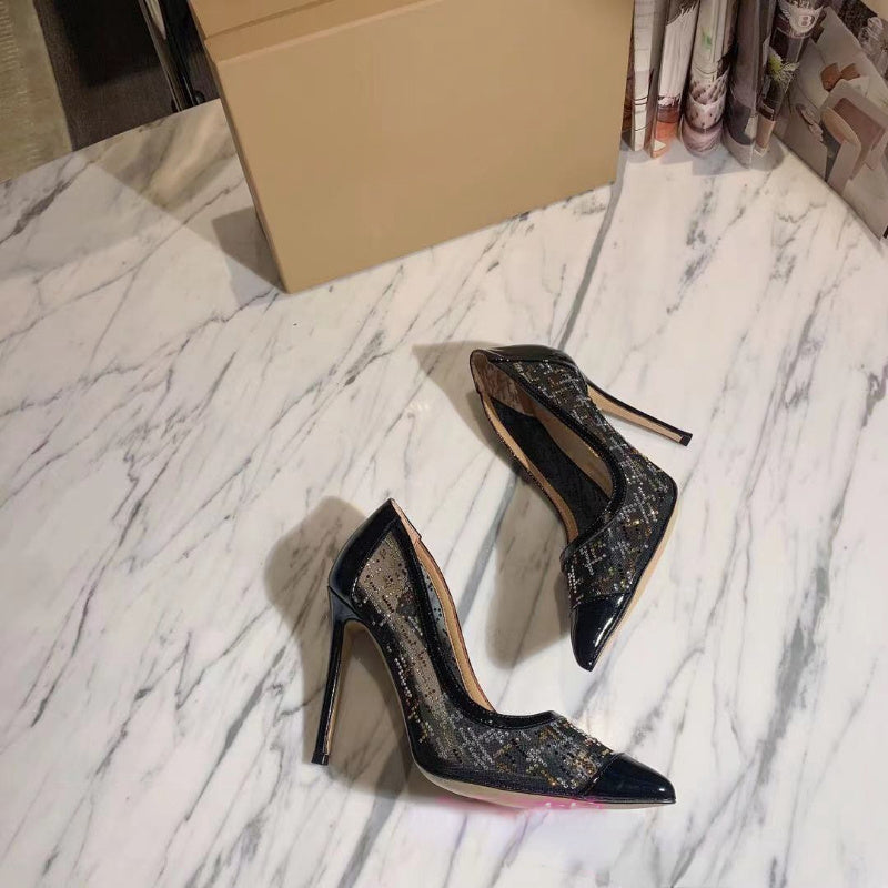 Anna – Sexy escarpins en maille à talon aiguille