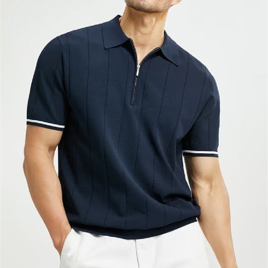 Rory – Polo à manches courtes avec fermeture éclair pour homme