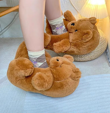 Danielle – Chaussons en Peluche de Capybara en Coton