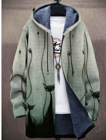 Leslie – Cardigan à Capuche en Velours Épais Taille Plus
