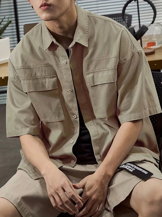 Brendan – Chemise Décontractée Homme à Manches Courtes et Design Uni
