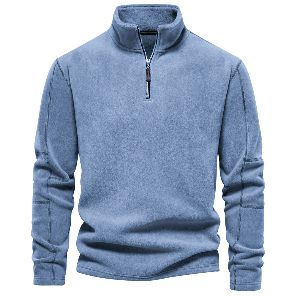 Edward – Stehkragen Zip Sweatshirt mit Fleece, lässiger Pullover