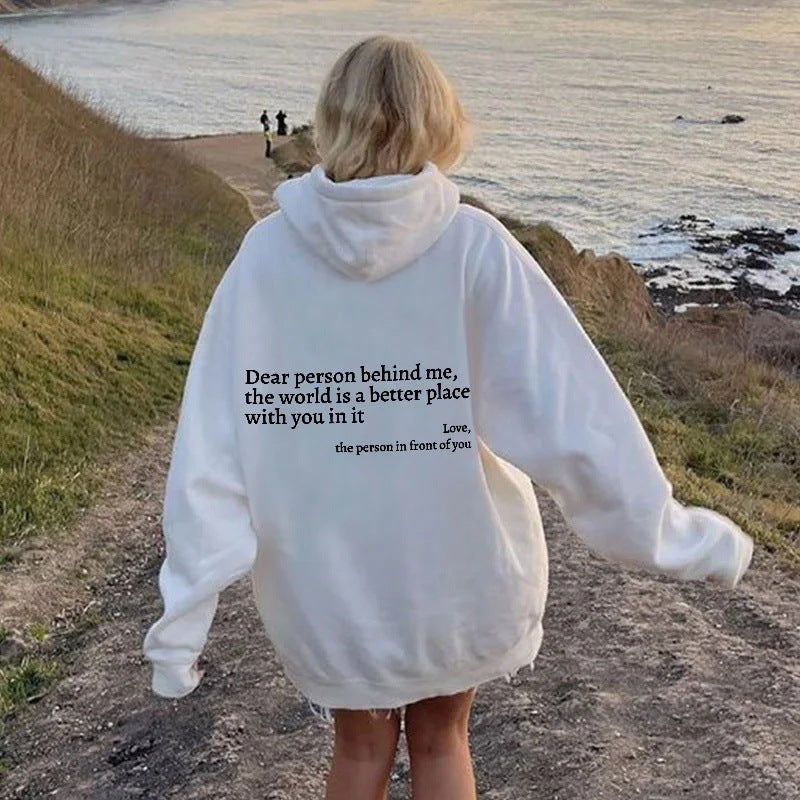 Brenda – Hoodie en peluche pour femmes avec poche kangourou et imprimé
