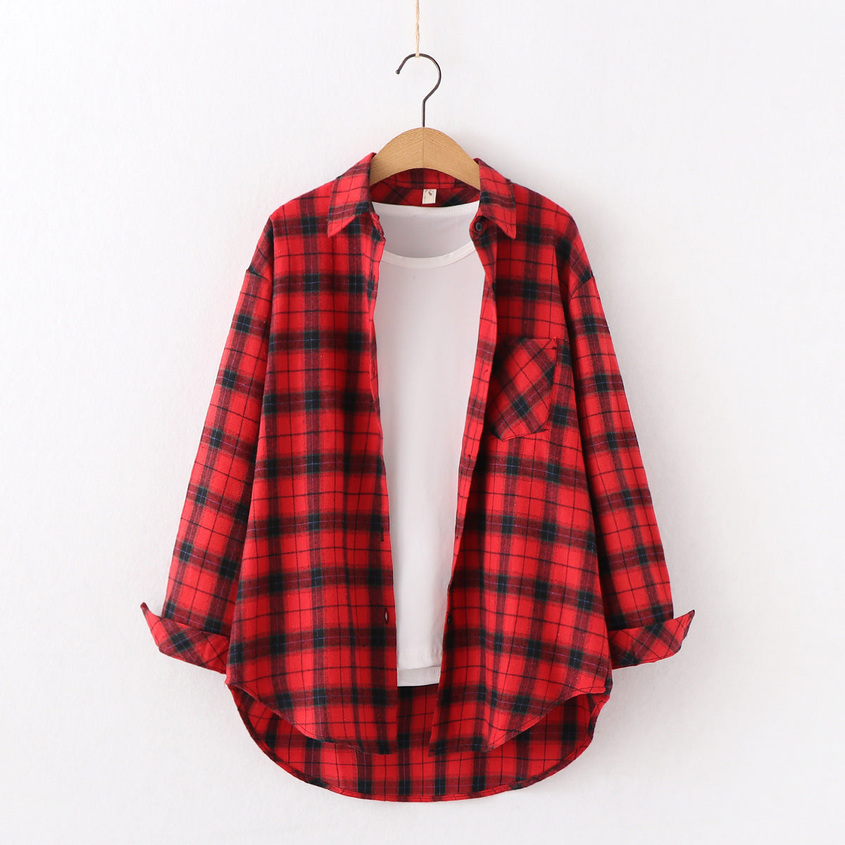 Marie – Blouse à carreaux pour femme à coupe ample