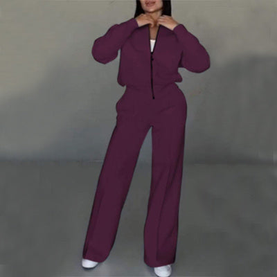 Kelly – Ensemble de sport avec fermeture éclair et pantalon large