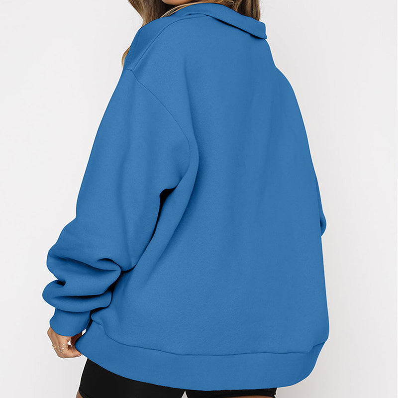 Dawn – Sweat-shirt femme avec zip et col rabattu
