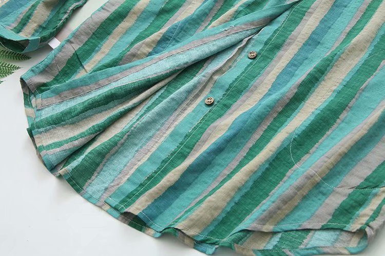 Ruth – Blouse ample avec col à revers rayé pour l'automne