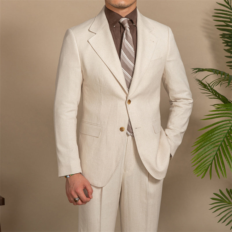 Elliott – Costume Semi-Doublé en Texture de Chanvre