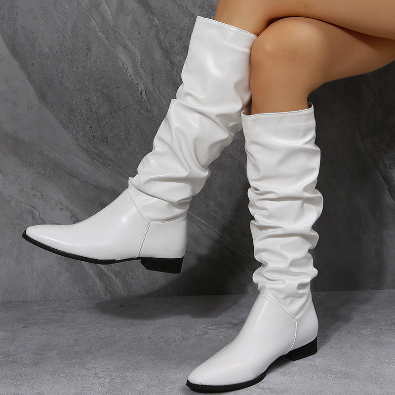 Juliet – Bottes Cowboy Blanches avec Bout Pointu