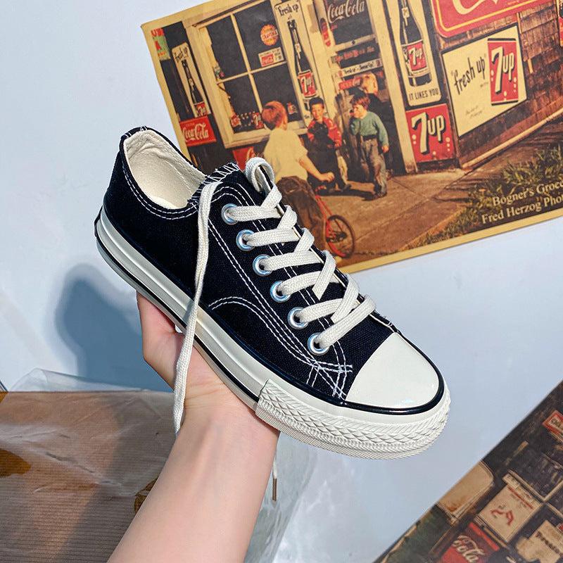 Anne – Chaussures basses en toile style années 70 pour femmes