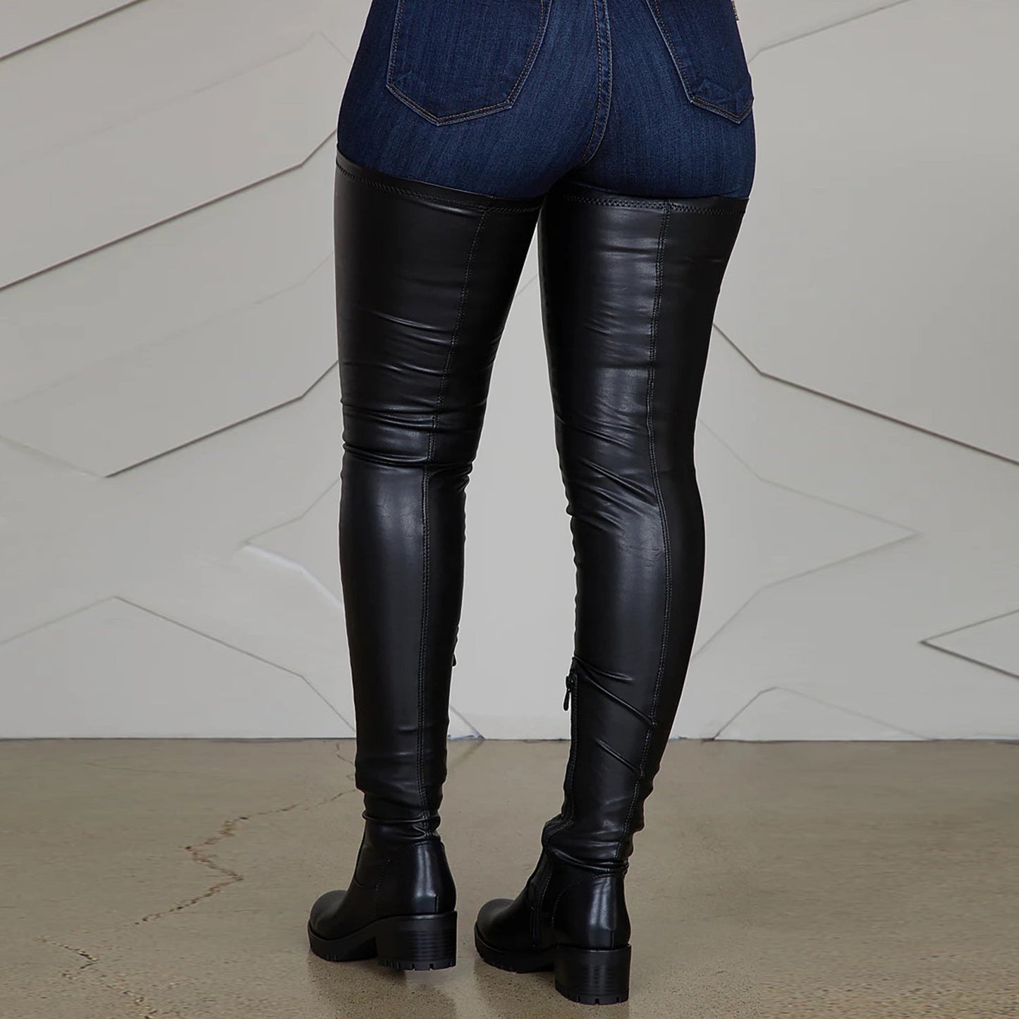 Alison – Longs Bottes pour Femmes en Cuir Vegan Élastique Premium