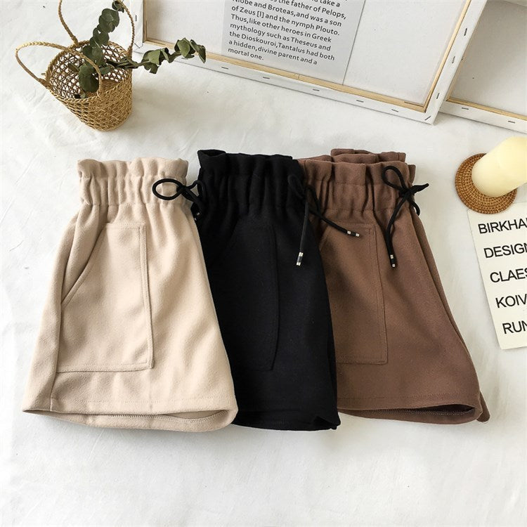 Adele – Shorts à Jambes Larges Taille Haute