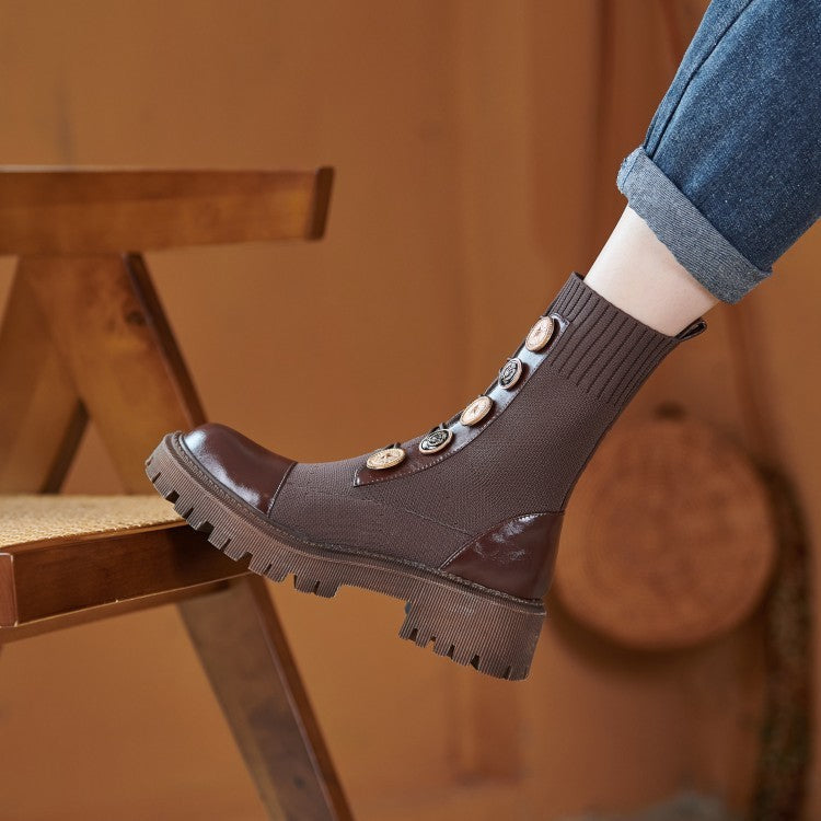 Susan – Bottes Martin à Semelle Épaisse pour Femme en Marron