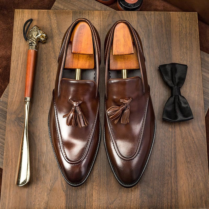 Doug – Chaussures à franges décontractées en cuir végan