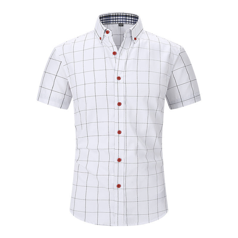 Nathan – Chemise à Carreaux à Manches Courtes Anti-Froissement pour Homme