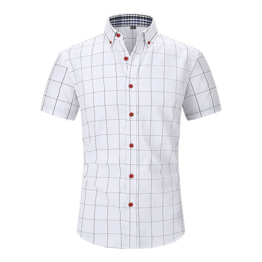 Nathan – Chemise à Carreaux à Manches Courtes Anti-Froissement pour Homme
