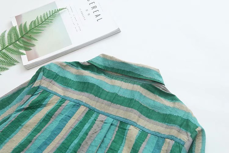 Ruth – Blouse ample avec col à revers rayé pour l'automne