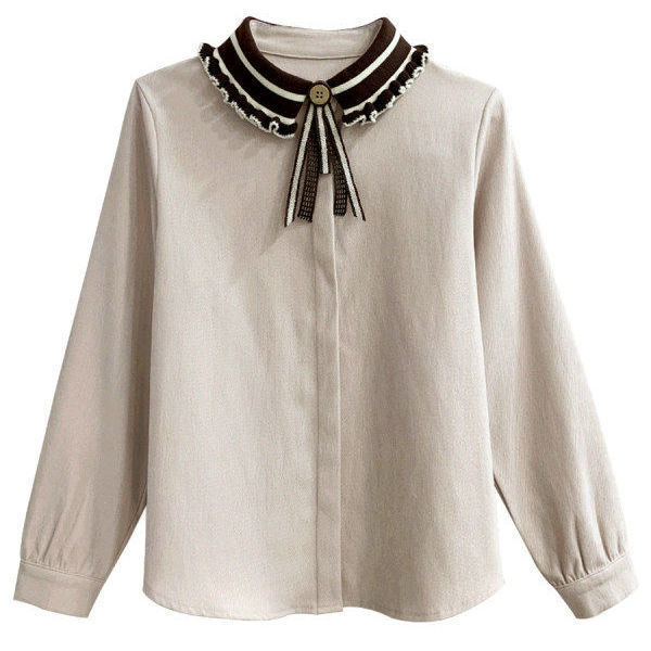 Anne – Chemise en Velours Côtelé à Manches Longues pour Femme Automne et Hiver