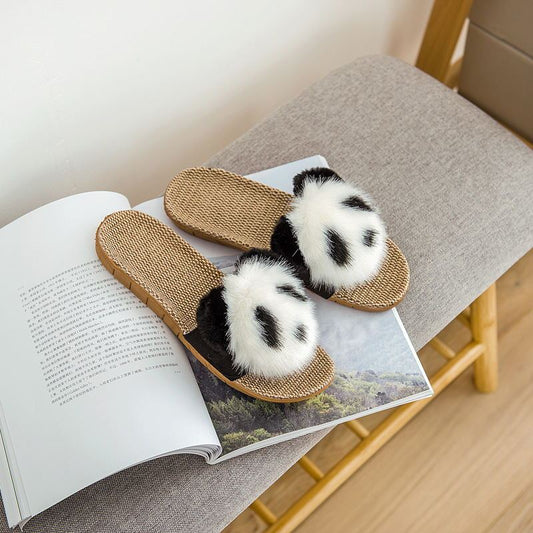 Christine – Chaussons Doux avec Design Panda