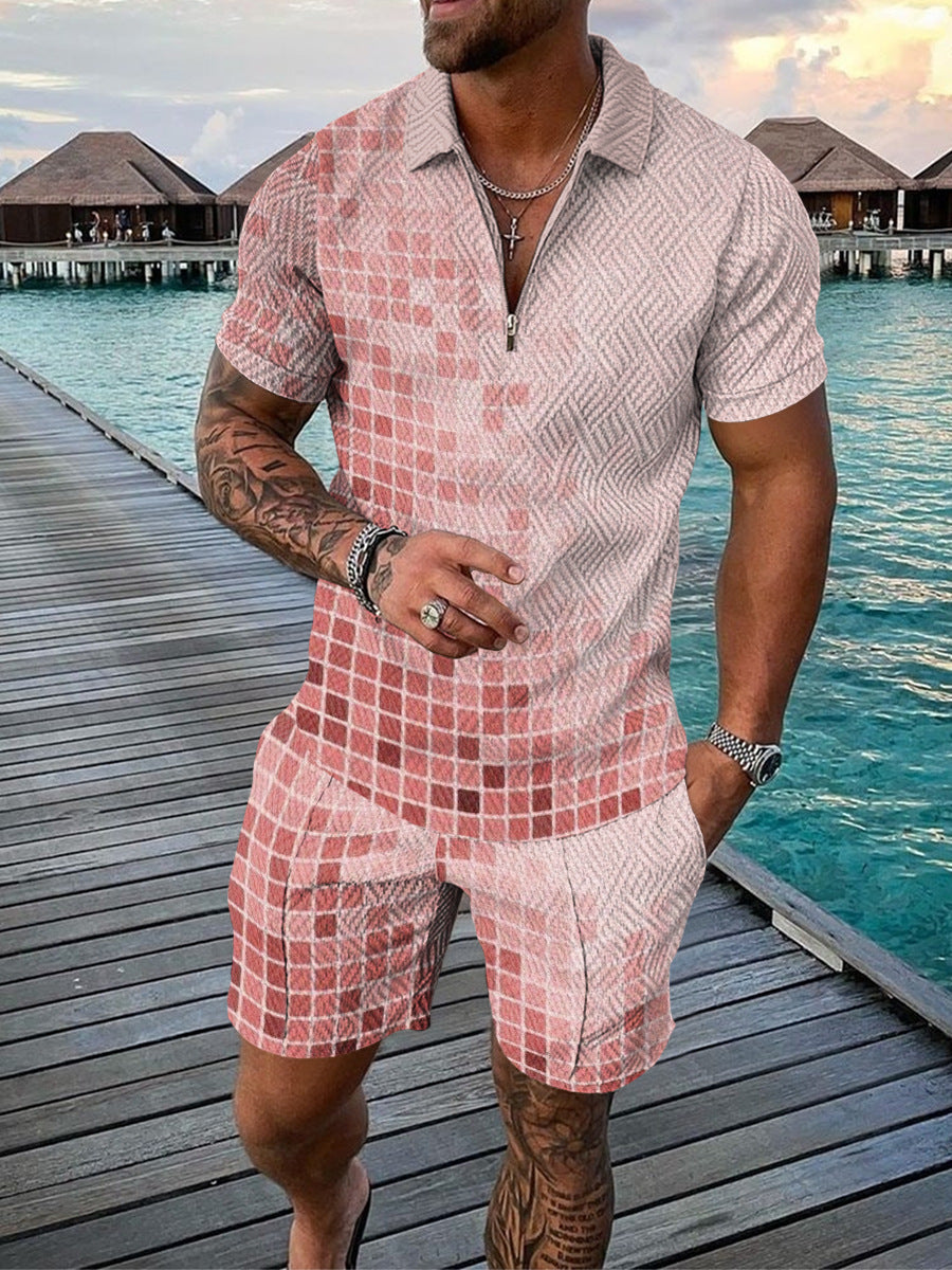 Chris – Polo pour homme avec accent de couleur et fermeture éclair