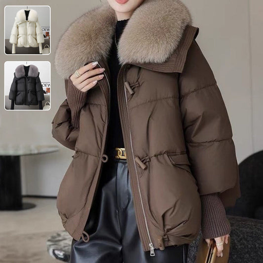 Angela – Veste Courte pour Femme avec Col en Fausse Fourrure