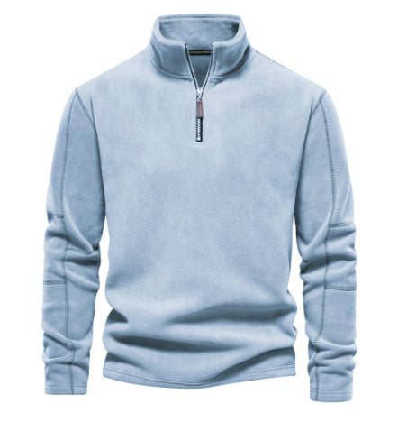 Edward – Stehkragen Zip Sweatshirt mit Fleece, lässiger Pullover