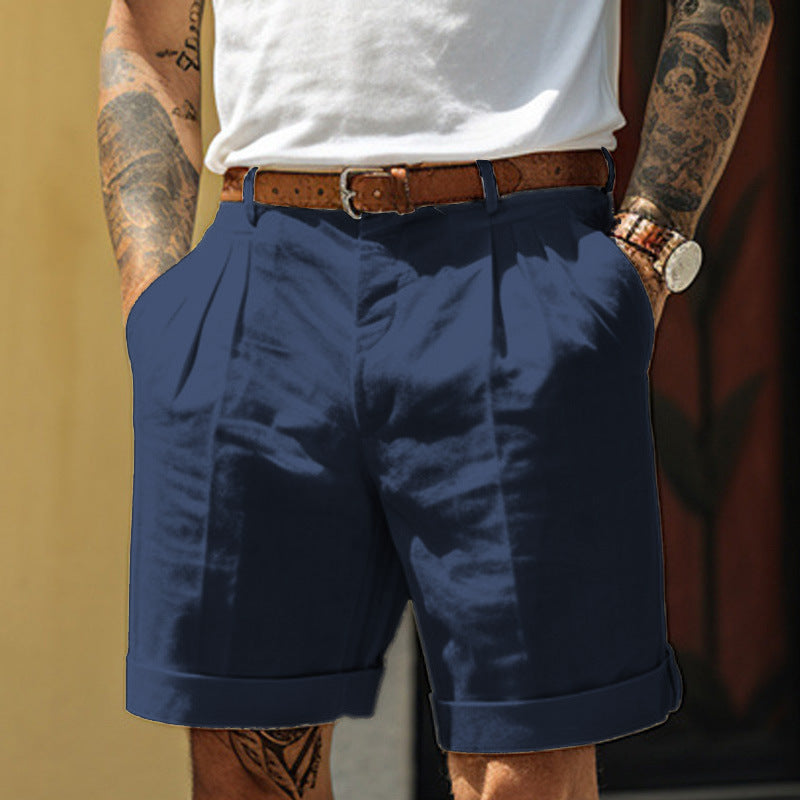 Sydney – Herren Shorts mit Falten und geradem Bein