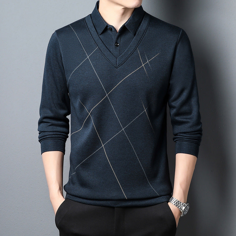 Andy – T-shirt manches longues à effet deux-en-un pour homme