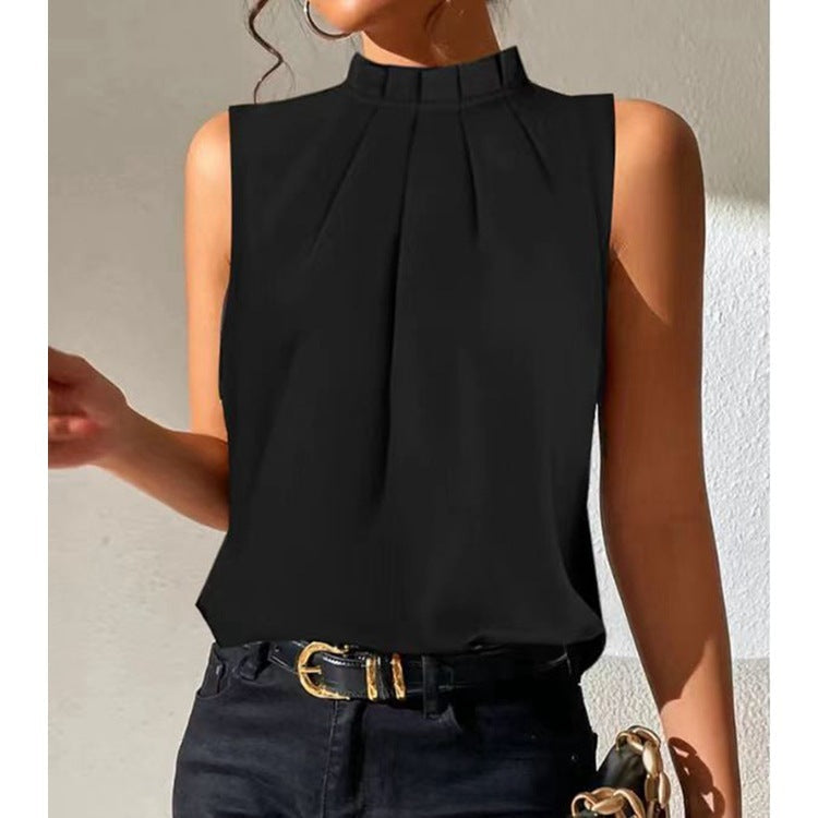 Lily – Veste sans manches slim noire décontractée
