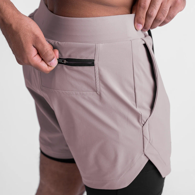 Robbie – Sportliche, schnelltrocknende, doppelschichtige Zwe-in-eins Laufshorts