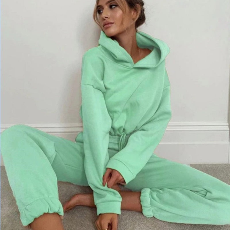 Holly – Ensemble de jogging deux pièces avec hoodie sexy et manches longues