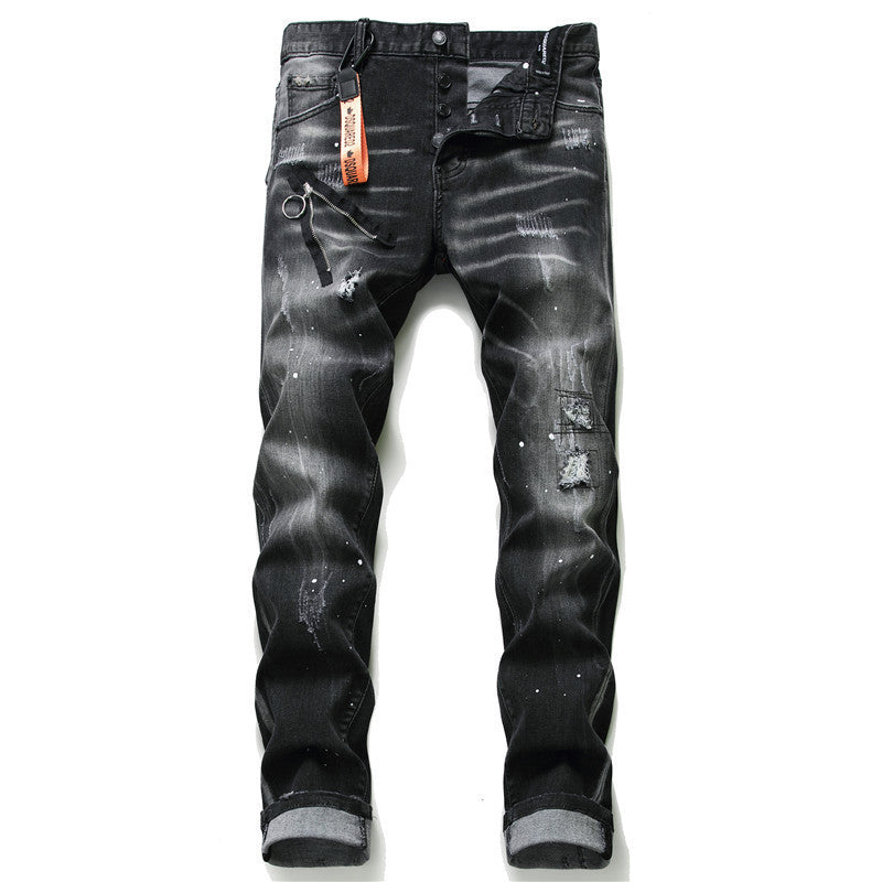 Dominic – Jean Slim Fit pour Homme avec Fermeture Éclair et Trous