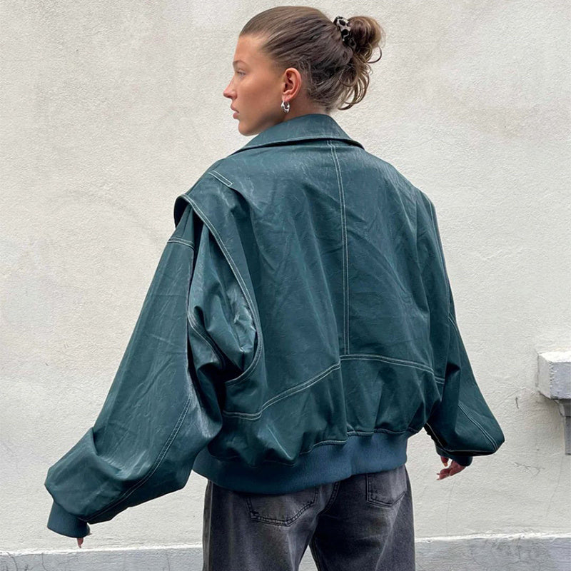 Heather – Veste Décontractée pour Femme avec Revers et Fermeture Éclair