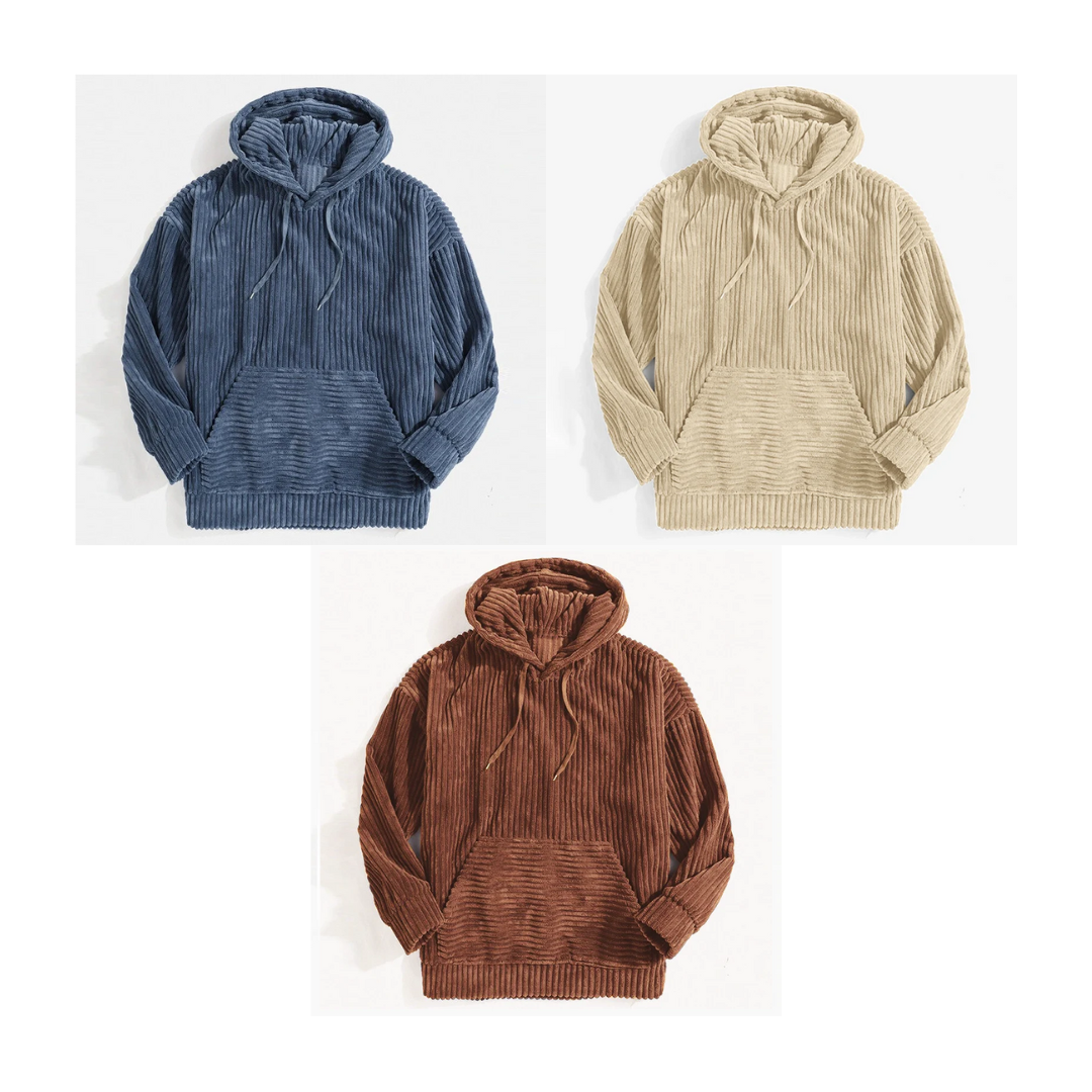 Felix – Pull à Capuche en Velours Côtelé pour Hommes